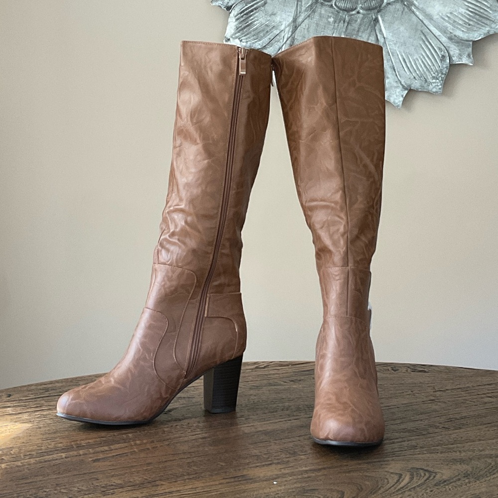 Journee Collection Tan Heeled Boots